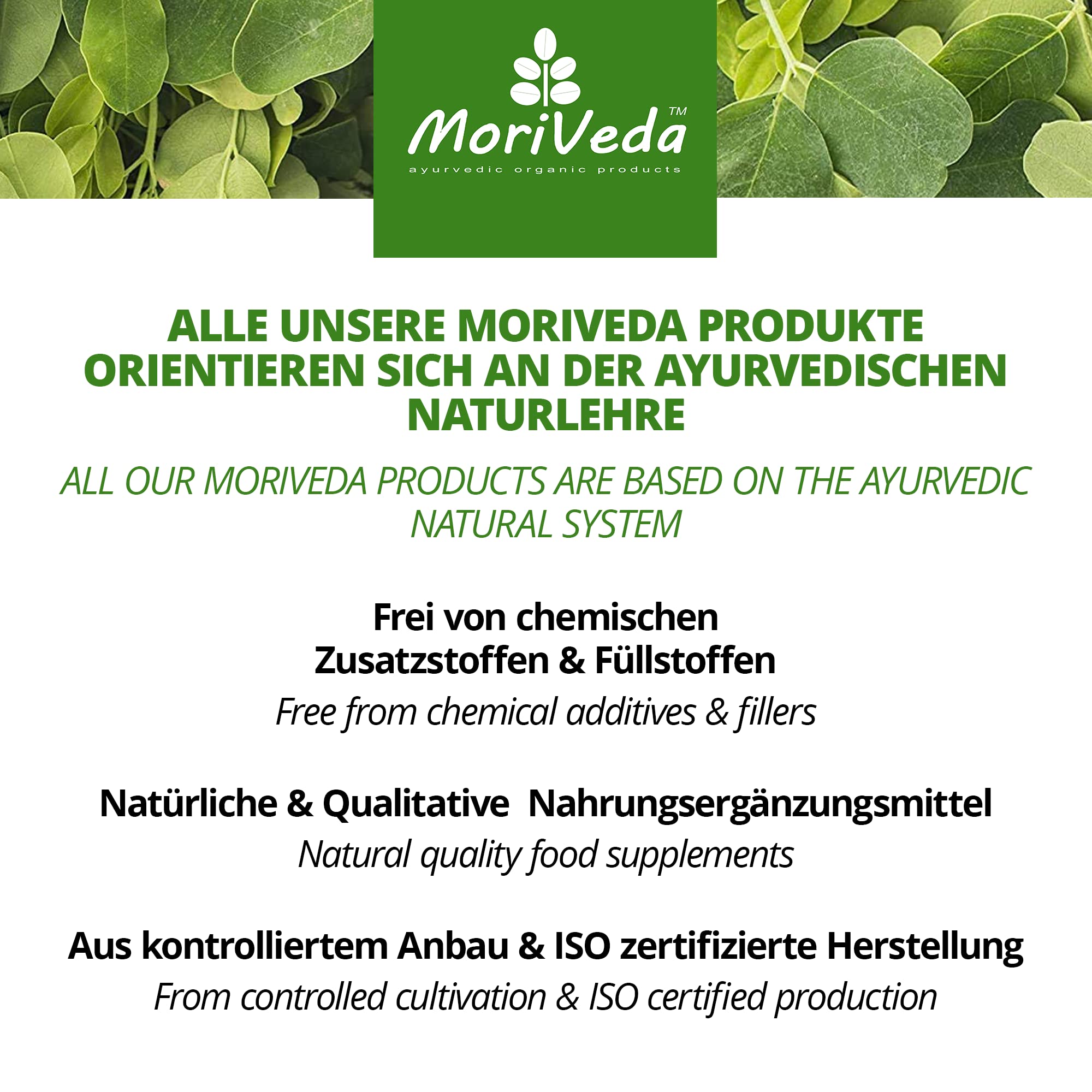 Olio di Moringa Basic 300ml - spremuto a freddo da semi e baccelli di oleifera - cura della pelle cura dei capelli cura delle ferite anti-invecchiamento - olio commestibile - olio di behen da MoriVeda