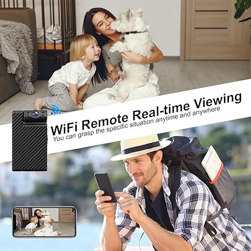 Miniatura 7 de Mini cámara oculta con visión nocturna  Cámara espía WiFi Ultra HD, visión remota, control de aplicación de teléfono de detección de movimiento y