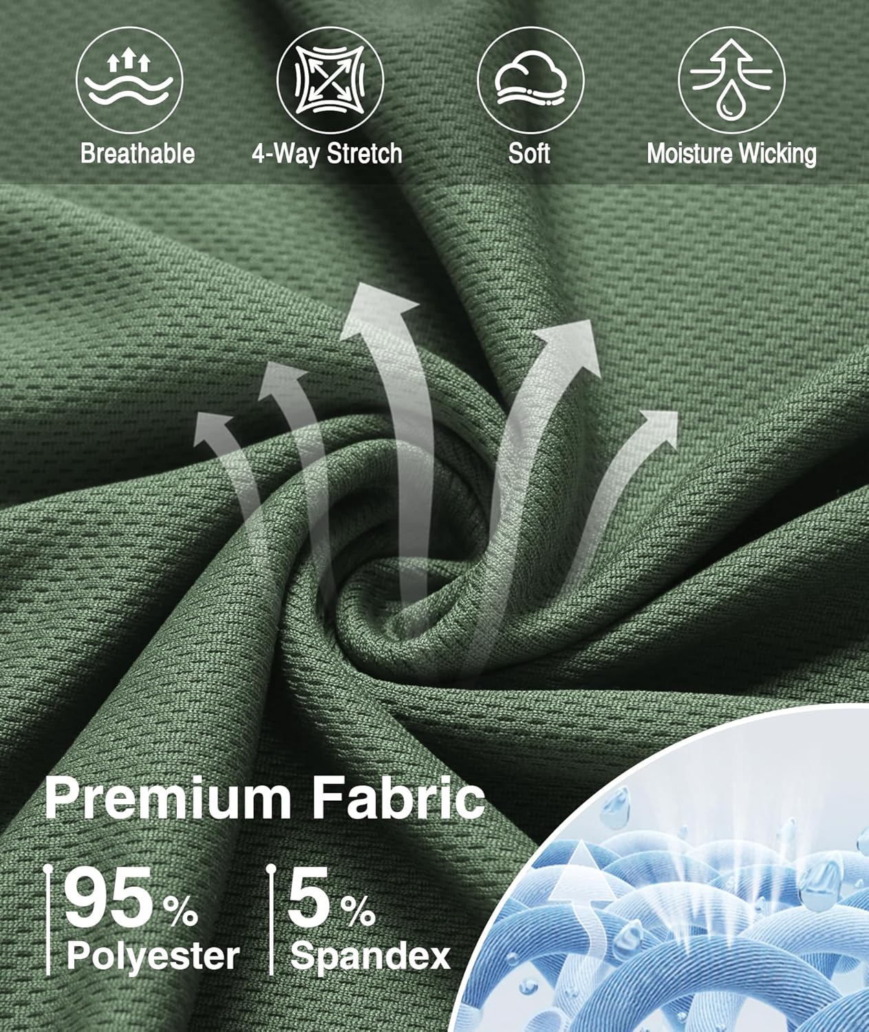 SWISSWELL 3 Pack Long Sleeve Polo Shirts for Men Moisture Wicking Work Collared Shirt with Pocket - Image 5