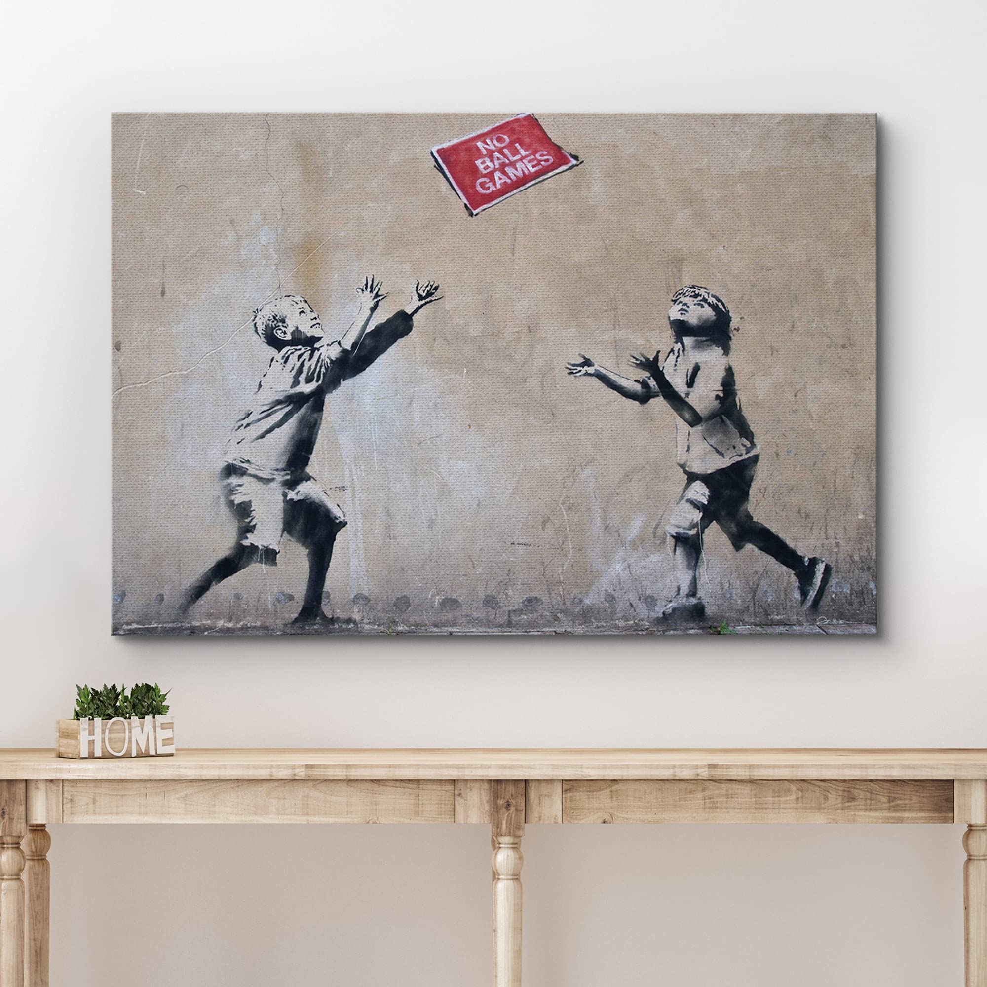 Amazon.com: wall26 Canvas Print Wall Art Banksy No Ball Games