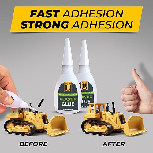 Miniatura 6 de Y'allCanDiy Superpegamentos para plástico 0.7 onzas, pegamento CA resistente a base de cianoacrilato para Legos, miniaturas, PLA, impresión 3D,
