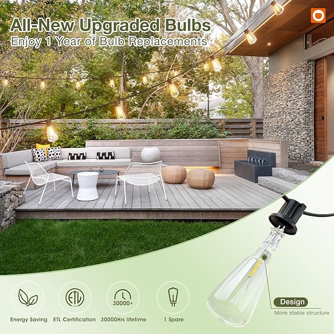 Luz de cuerda solar addlon 52 pies con control remoto y puerto USB miniatura 7