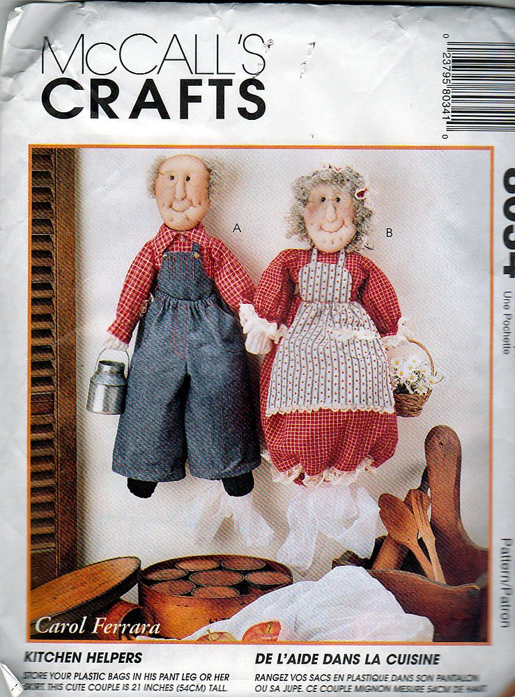 McCall's Sewing Pattern 80341996 Bag Lady and Baggy Pants Bag Holders
