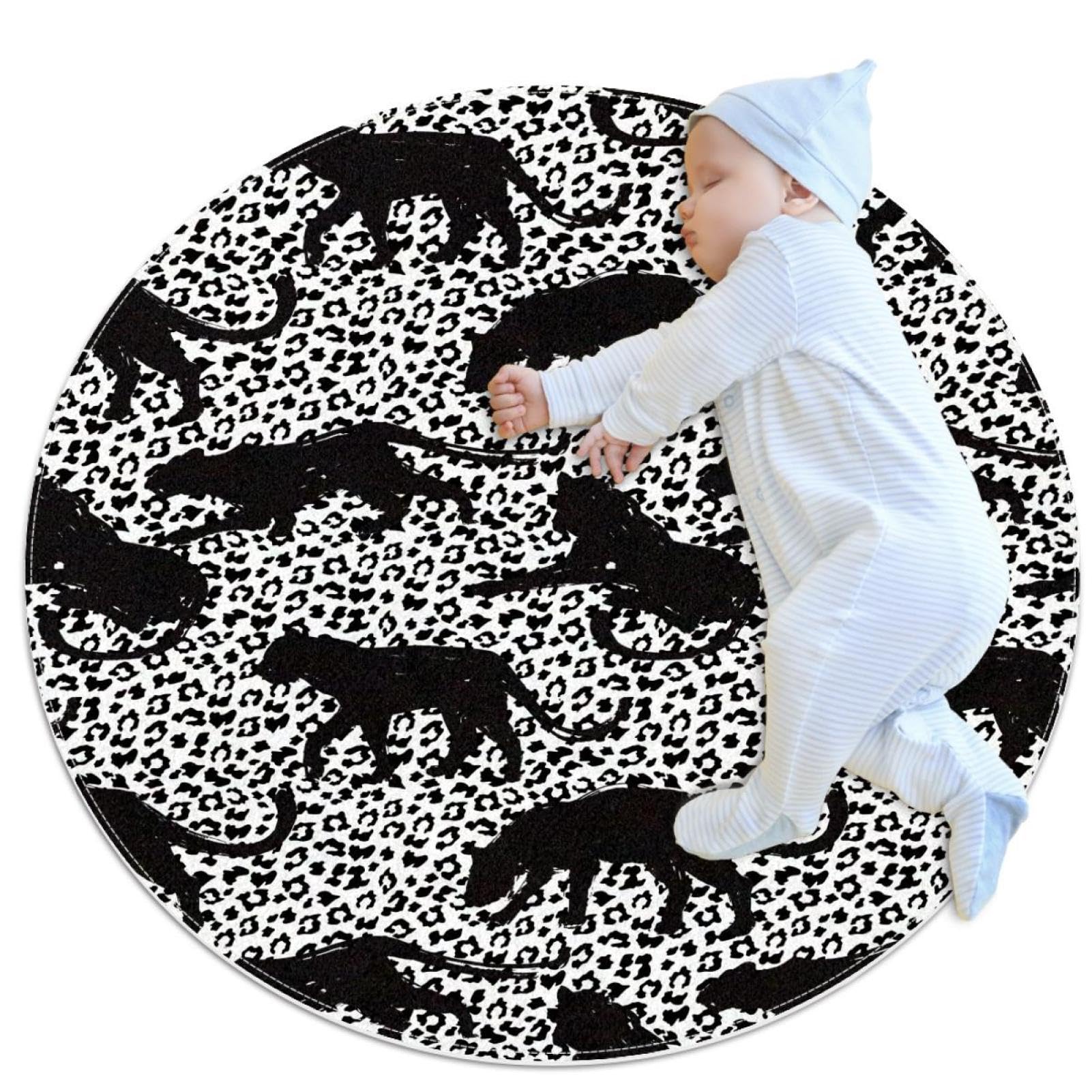 Tapis de douche léopard rond pour une chambre d'enfant cocooning ou un salon