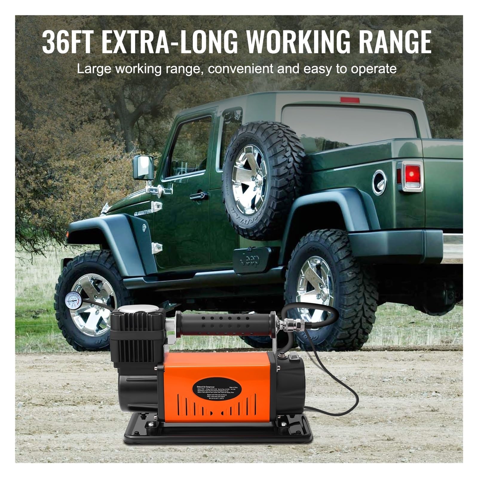Sprężarka Powietrza 12V Heavy Duty 150PSI Samochodowa Offroad Przenośna Pompa Do Pompowania Opon Ciężarowych Pojazdu SUV Natychmiastowa Inflacja