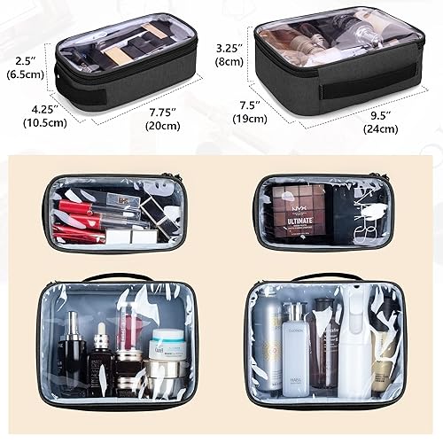 Miniatura 5 de BAFASO Bolsa de cosméticos con 4 bolsas interiores extraíbles, Negro -