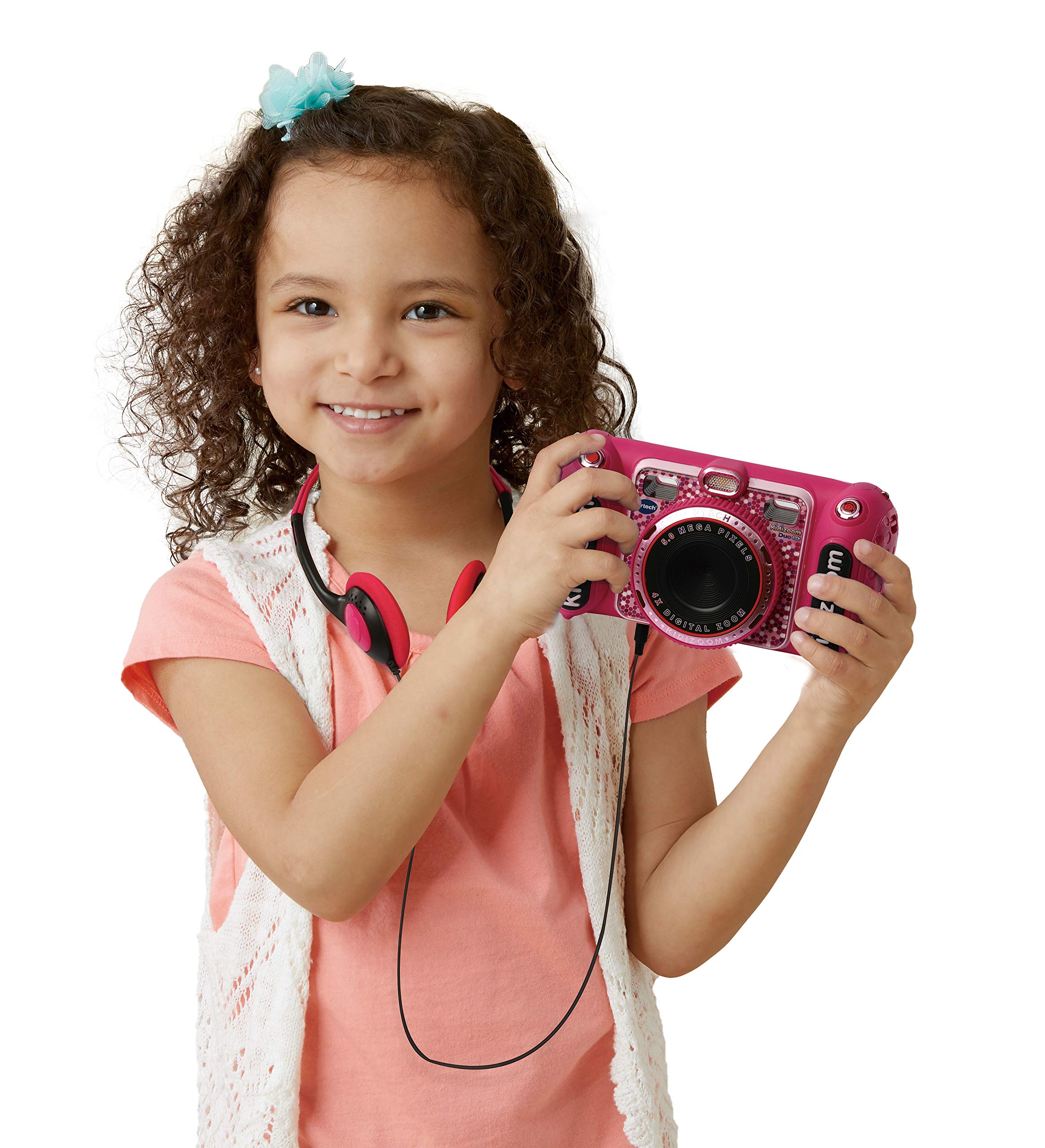 VTech - KidiZoom Duo DX - Fotocamera Giocattoli Digitale - Italiano Parlato - Rosa - Età: 4-10 Anni