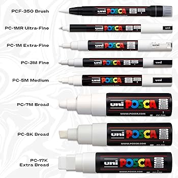 Amazon.com: POSCA 8-Color Paint Marker Set, PC-5M Medium