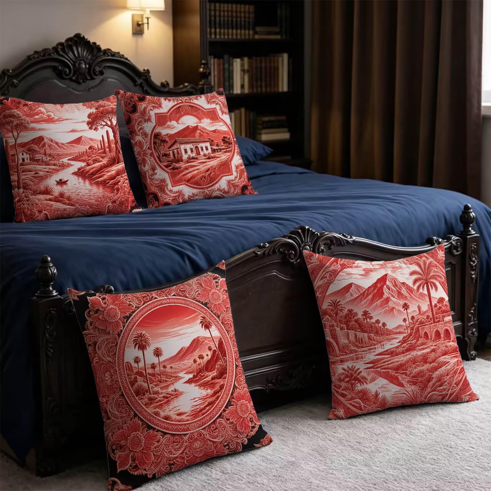 Landscape Outdoor Kissenbezug 60x60cm Wasserdicht Kopfkissenbezug THDZ0226 | Sofa Bett Dekokissen Bezug Pink Doppelseitiger Druck Unsichtbarer Reißverschluss for Home Decoration Geschenke für Frauen