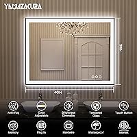 Vista 79 de 88x38 Large Light Bathroom Mirror - Backlit and Front Lighted LED Wall-Mounted Vanity Mirror Modern Rectangle Black Mirror, Dimmable, Anti-Fog