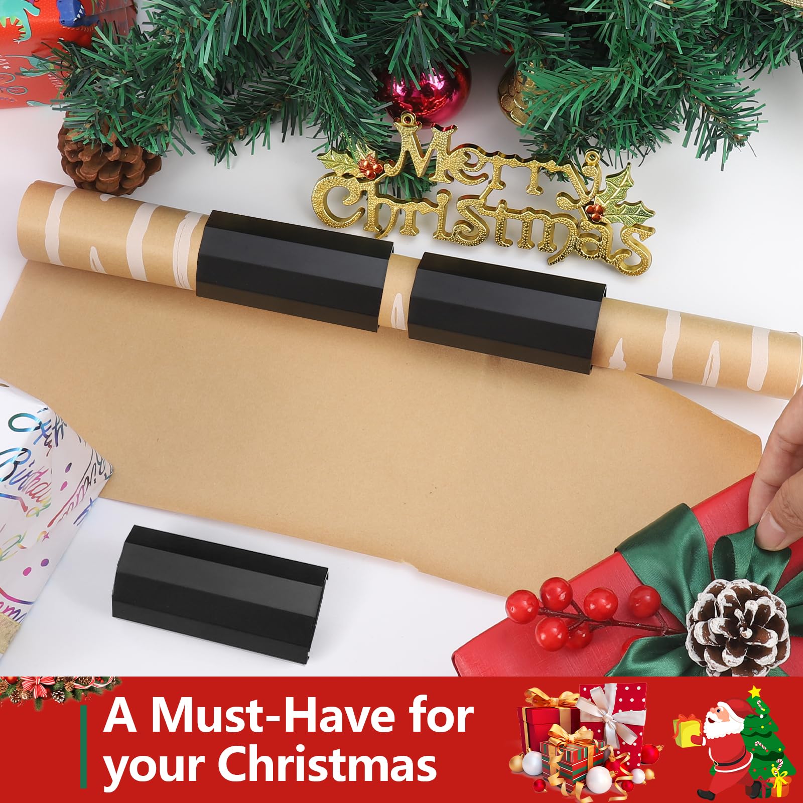 Carastek 3 Pezzi Taglierina per Carta da Regalo,Strumento per Tagliare Rotoli di Carta Regalo da ImballaggioDispositivo di taglio per Halloween, compleanni, feste e confezioni regalo (3 Pezzi)