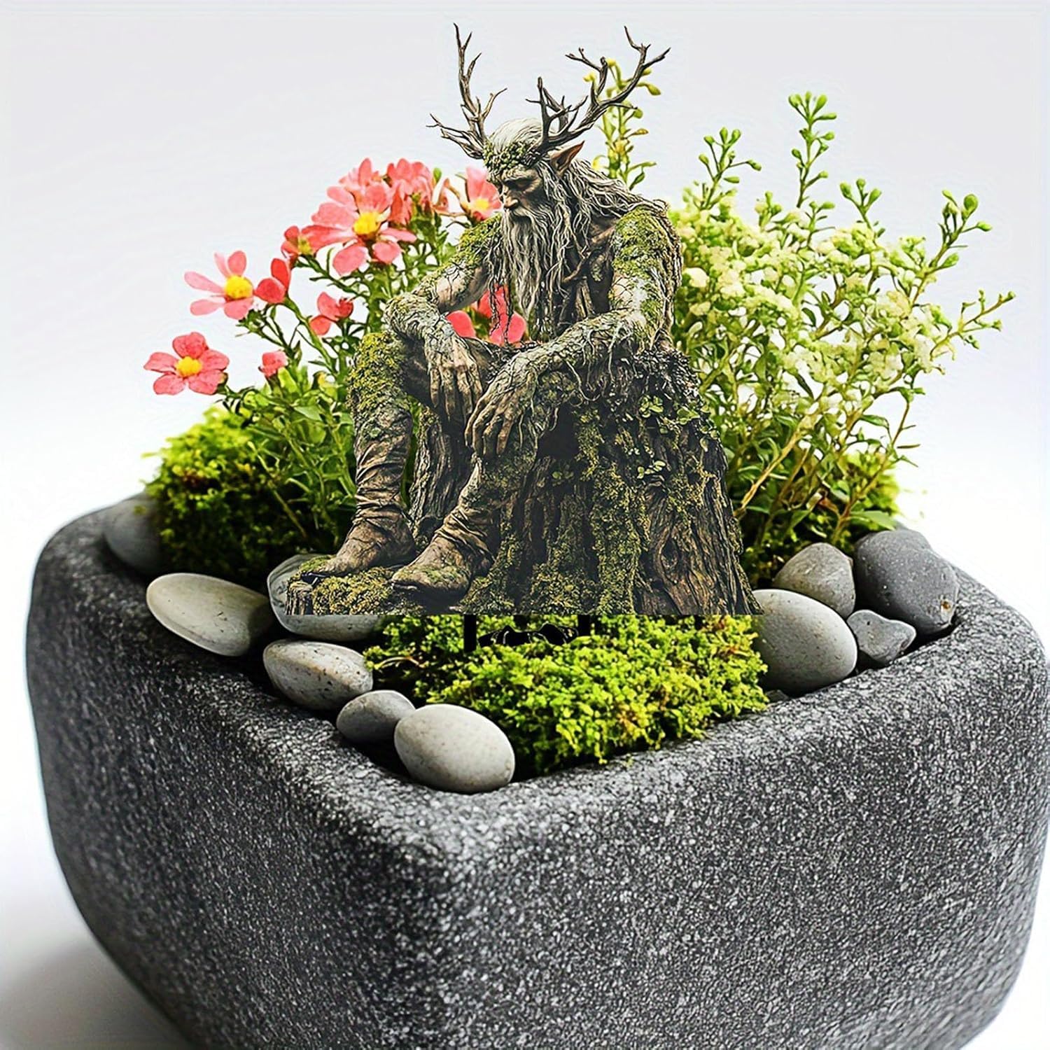Fairy Garden Stakes Płaski wystrój, Elf Garden Stakes Akrylowa doniczka 2D Kołek Ogród Wstawka Wróżka Akcesoria Ogrodowe Drzewo Mężczyzna Elf Statua Ozdoby do Roślin Doniczkowych Yard Trawnik