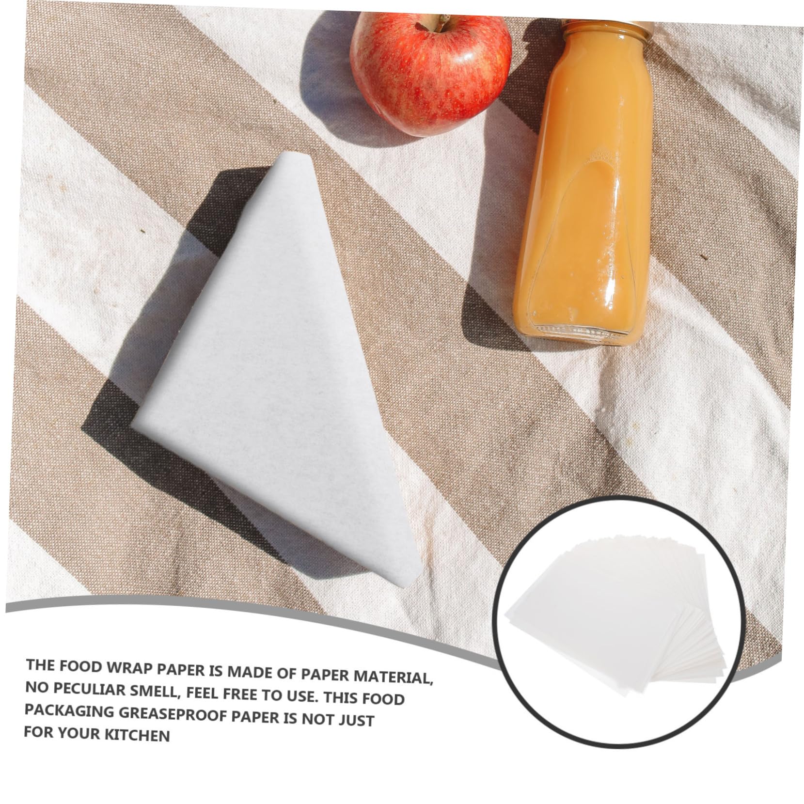 500 Hojas de Papel para Envolver Alimentos y Sándwiches a Prueba de Grasa, Compacto Pulpa de Madera, Adecuado para Cocinas Familiares y Celebraciones