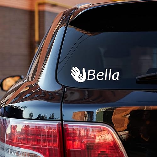 Miniatura 9 de Calcomanía de pata de perro de corazón grande con nombre individual, lindo corazón personalizado con nombre de perro, calcomanía con nombre de