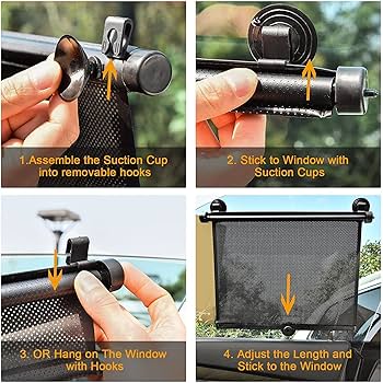 Hvmvliv Window Sunshade For Home And Car Retractable Roller Window Shades With Suction Cups, Block Sun Car Shade Cover Curtain For Home Bedroom Car(18.11x47.24in