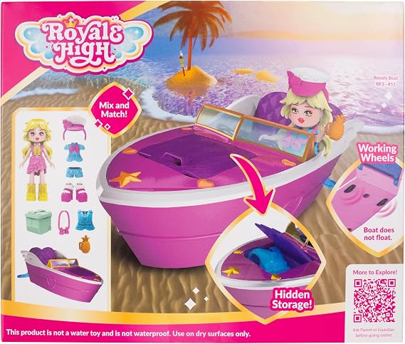 Royale High Royale Boat - 1 Doll with 9 Mix & Match Fashions - Includes Official Digital Roblox Item - Ages 5+