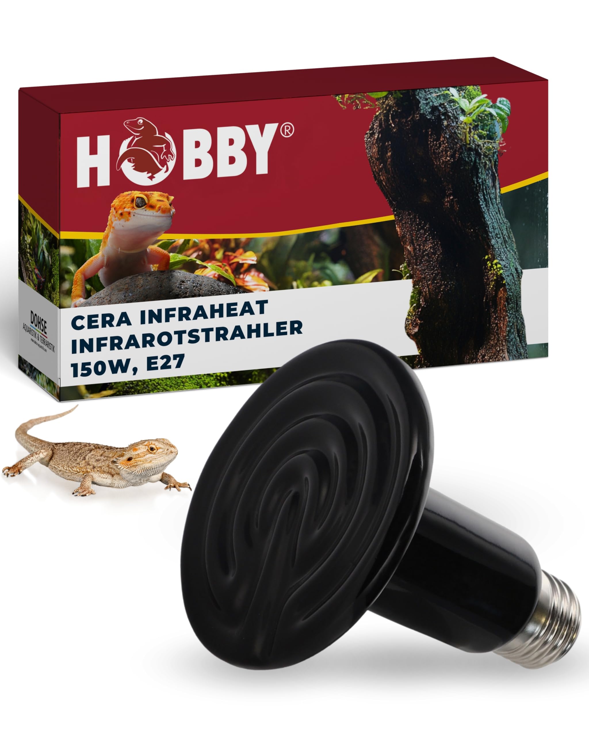 Cera Infraheat, 150 W, keramischer Infrarot Dunkelstrahler zur Reptilien- und Insektenhaltung