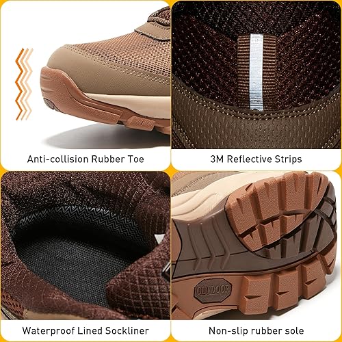 Miniatura 4 de TREKKIN PLUS Women Waterproof Hiking Boots Breathable Soft Lined Booties Non Slip Trail Shoes for Outdoor Walking Trekking Camping