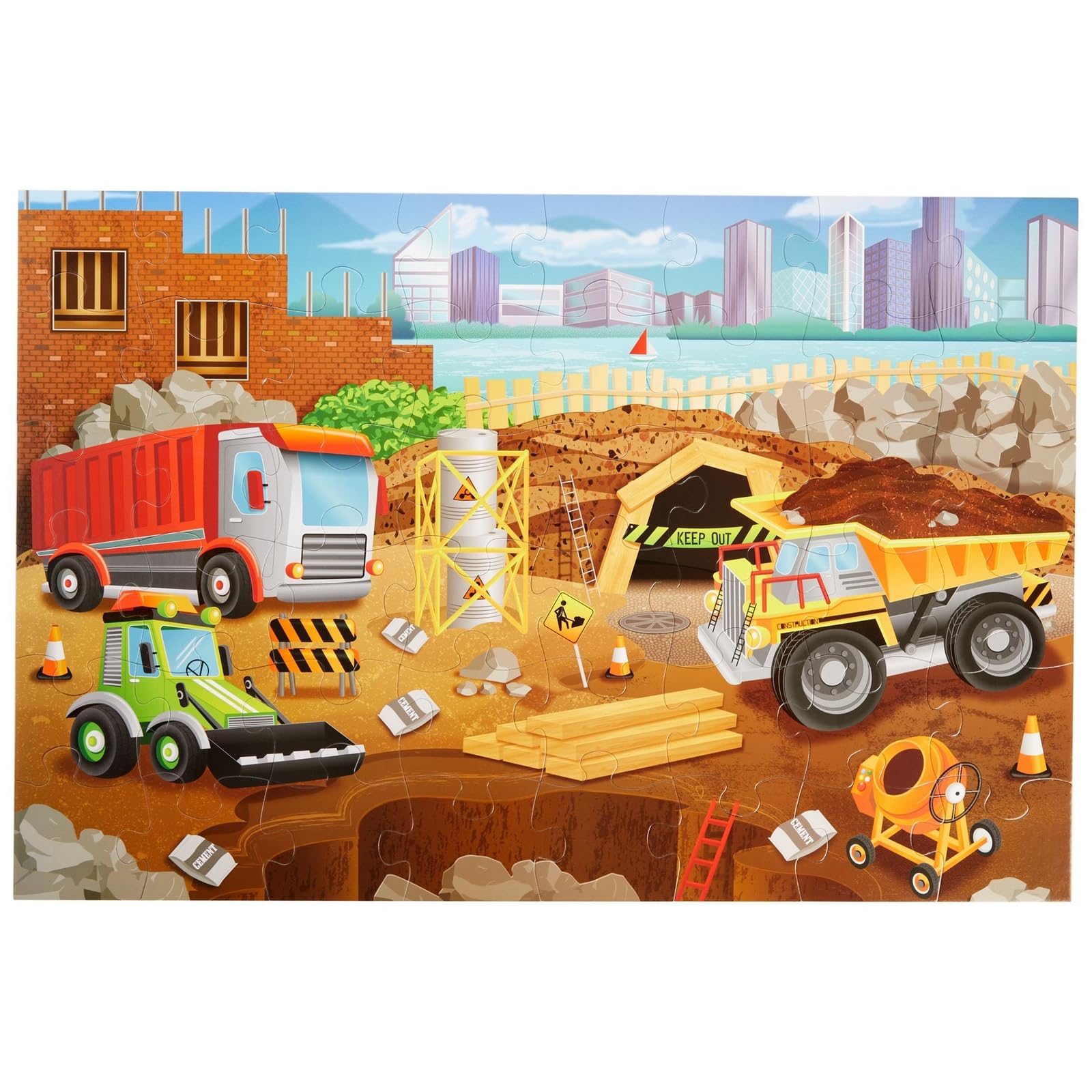 Riesiges Puzzle für Kinder, Bau, 89 x 60 cm, 48 Teile