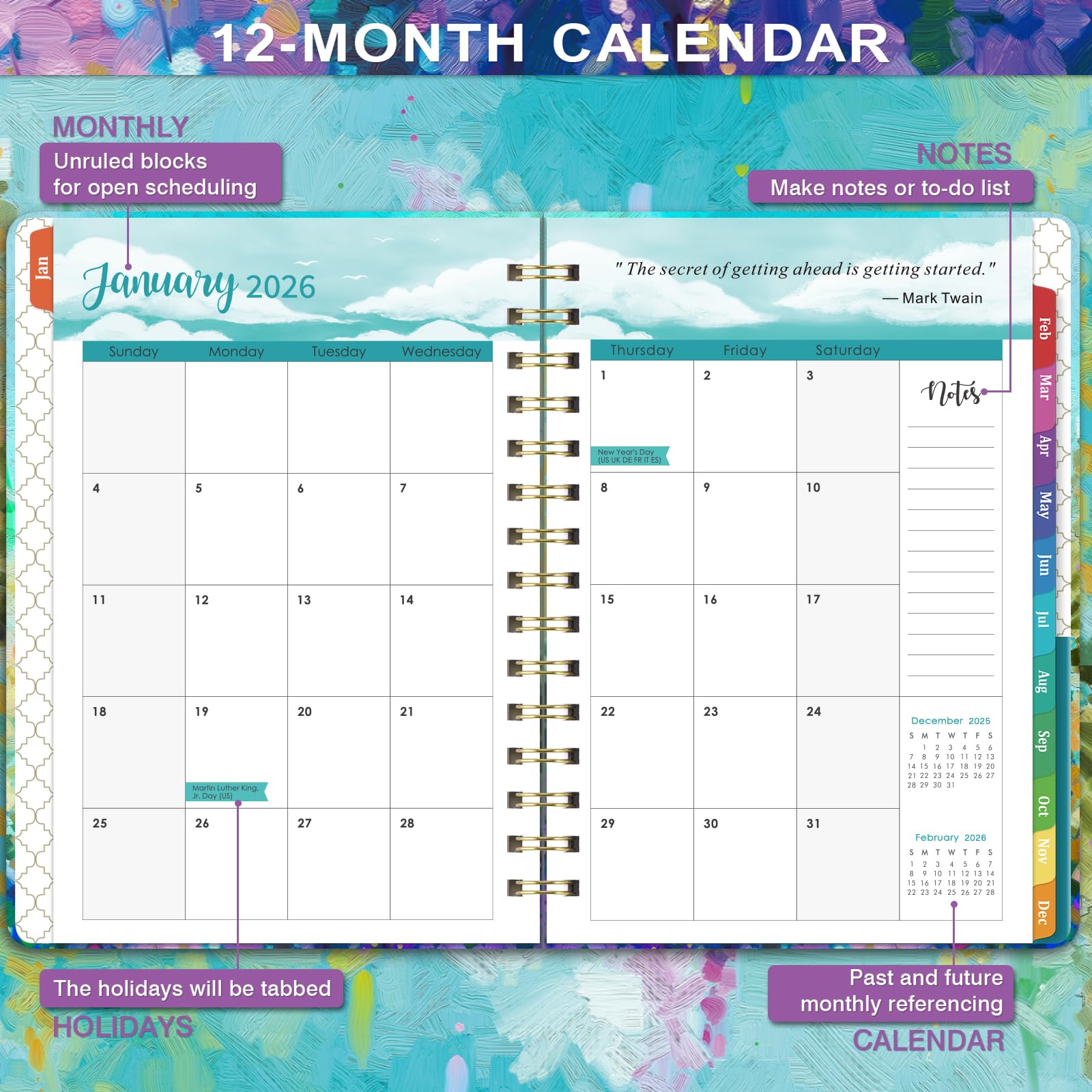 Snapklik.com : 2026 Planner - JAN 2026 - DEC 2026, 2026 Planner Weekly ...