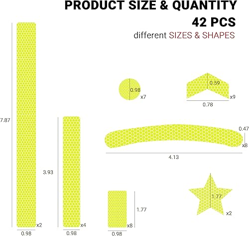 Miniatura 3 de Himiway 42Pcs or 84 Pcs or 24 Rolls Bike Reflective Stickers Outdoor Waterproof Bicycle Reflective Tape Night Safety Warning Reflective Decals for