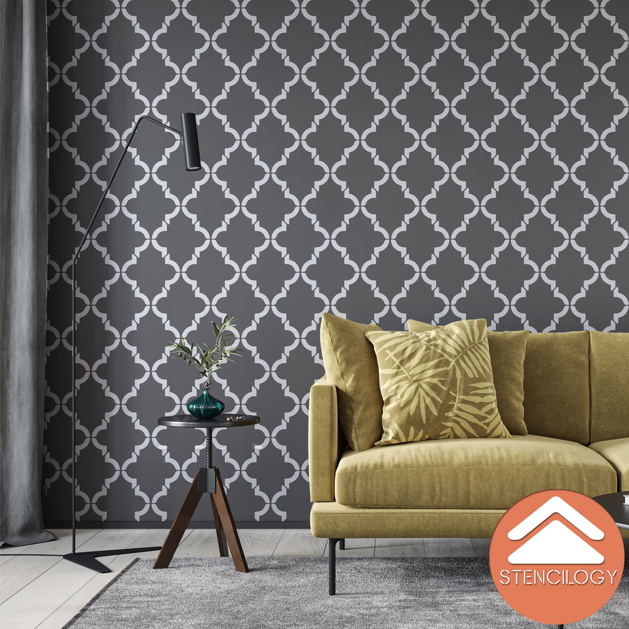 Buy STENCILOGY® / Firat 19" x 38" XL Wall Stencil, Moroccan Stencil