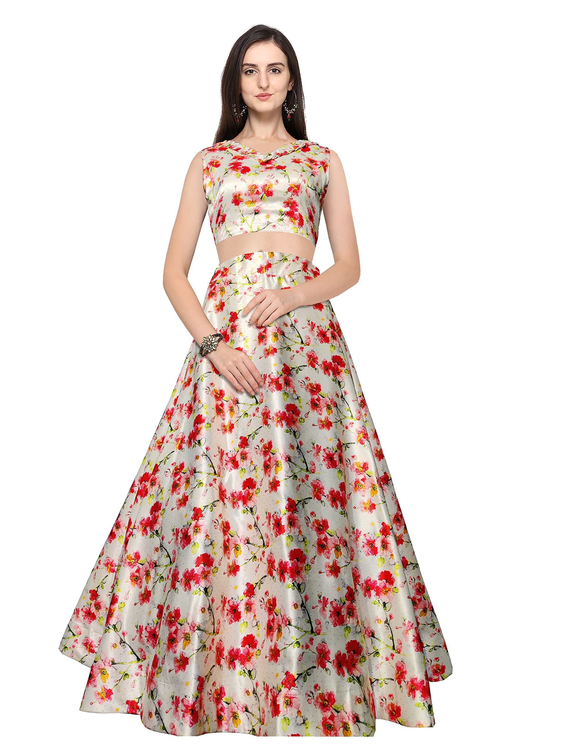 Kaizen Texo FabWomen Silk Semi-Stitched Lehenga Choli Set