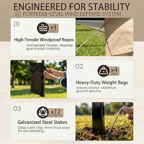 Miniatura 6 de Bezseller Carpa Gazebo Emergente de 11x11 pies con Mosquitero – Instalación Rápida, Toldo Exterior Resistente al Agua para Patio, Jardín, Patio