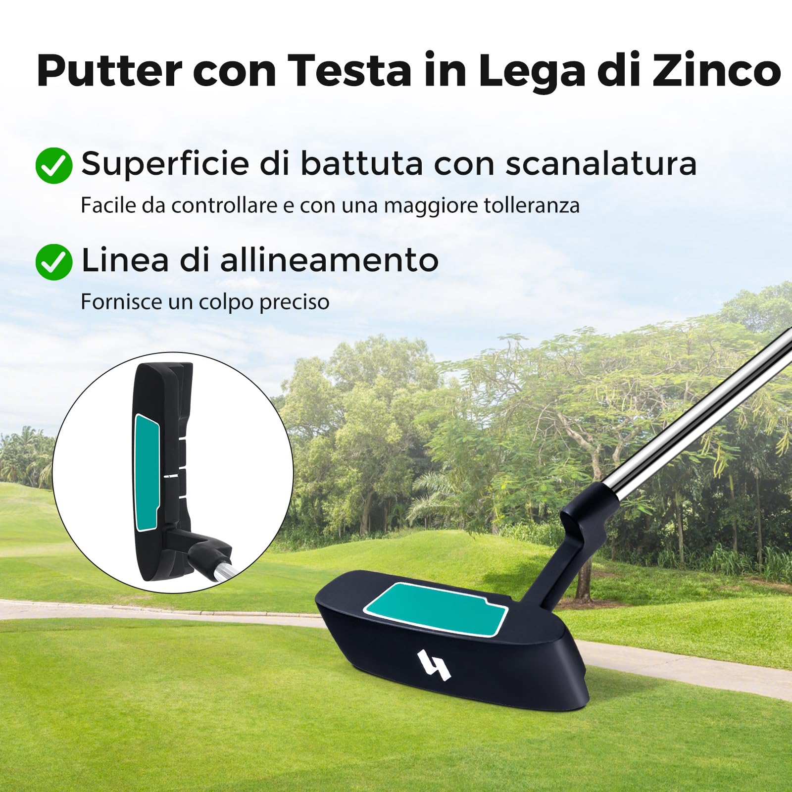 GYMAX Set di Mazze da Golf per Uomo, Set Completo da Golf in Metallo, Sacca da Golf, Sacca da Golf con Cinghie, per Mano Destra, con Driver 1, Ibrido 5, Ferri 6, 7, 8, 9, S e Putter