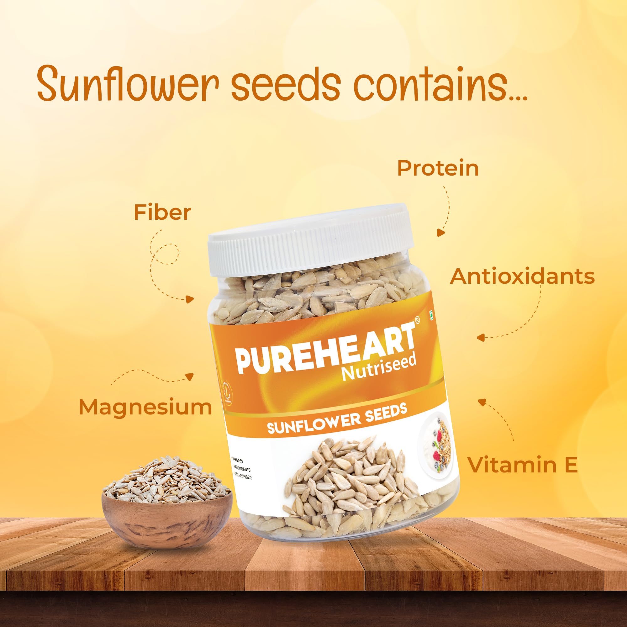 Pureheart Premium Raw Sunflower Seeds for Eating 250 gm - Protein, Fibre and Antioxidants Rich Superfood for Heart Health, Immune Support, Healthy Diet Snack 3
