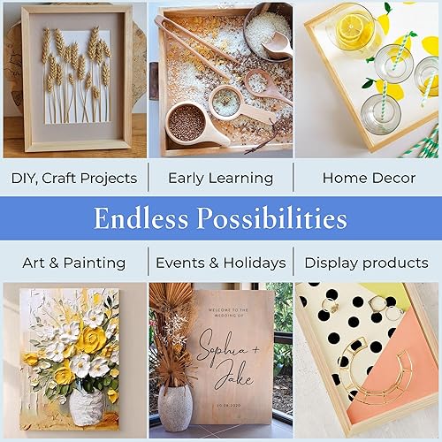 Miniatura 6 de Lienzo de madera estrecho de 10 x 20 x 1-12 pulgadas, paquete de 2 carteles de madera en blanco con marco, paneles de madera con cuna para juegos de