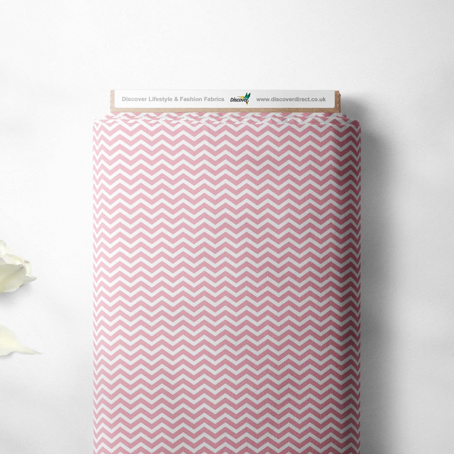 100% Cotton Chevron Zig Zag Lines Design Children Kids Craft Quality Fabric Material | 55" - 140 cm Wide (Per Metre, Candy Pink)