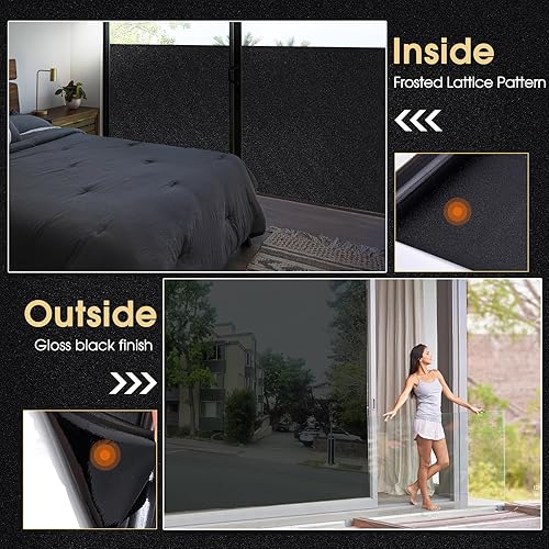 Miniatura 4 de Coavas - Película de privacidad para ventana, con adherencia estática, protección solar UV y control térmico, cubierta esmerilada para el hogar,