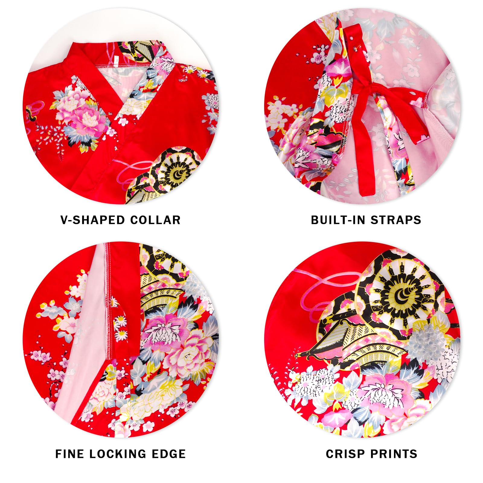 5 Piezas Disfraz Niña Kimono Japonés, Inspirado en Yukata, Traje Tradicional Set con Accesorios para Cosplay, Vestido de Festival Cultural Asiático