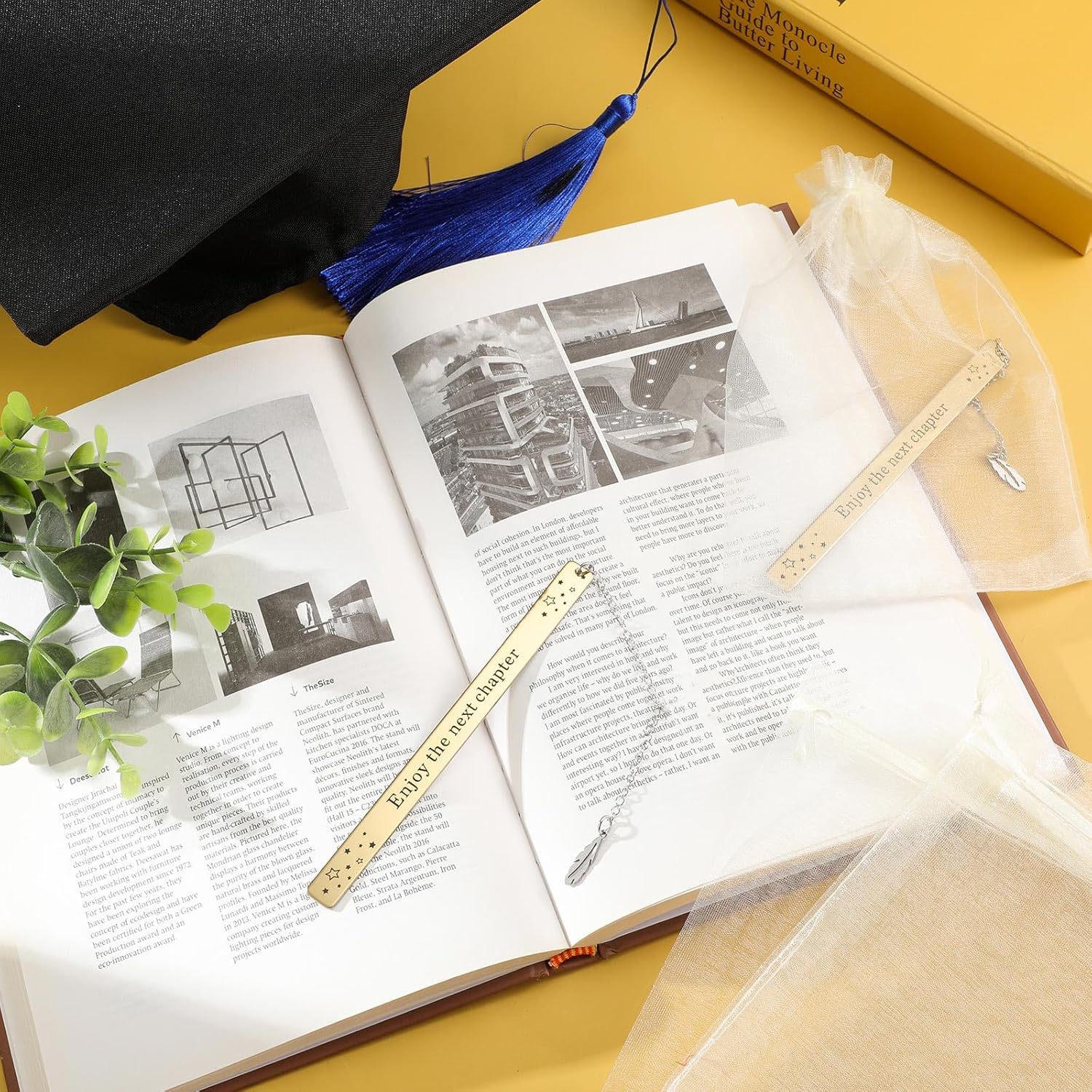 24 Sets Graduation Bookmark Enjoy the Next Chapter Bookmark with Chain Graduation Retirement Gift Thank You Appreciation Gift from Student for Women Men Coworker Teacher Book Lovers(Rose Gold)