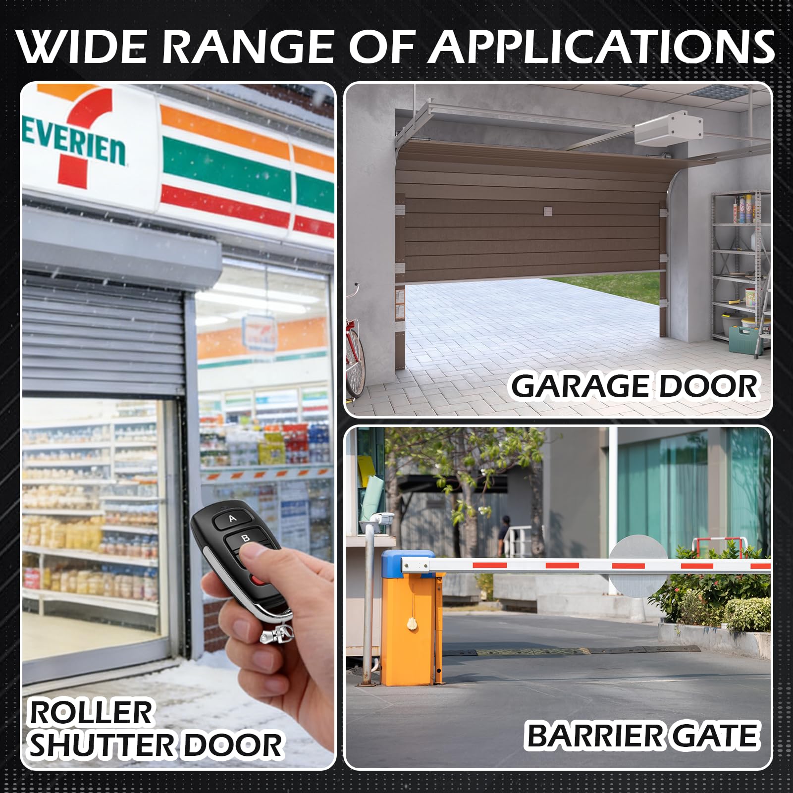 4Pcs Unidades de Control Remoto Puerta 433.92 MHz, Mando Universal Para Puerta de Garaje,Universal Código Rodante Duplicador,Control Remoto Puerta 433.92 MHz,4 Botones Control Remoto Puerta Automática