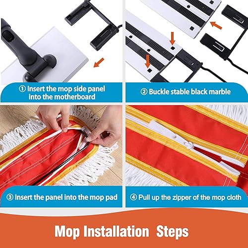 Miniatura 6 de Trapeador de polvo comercial de 36 pulgadas y barredora de pisos, limpiador de pisos de madera dura extra ancha y seca con mango de 59 pulgadas de