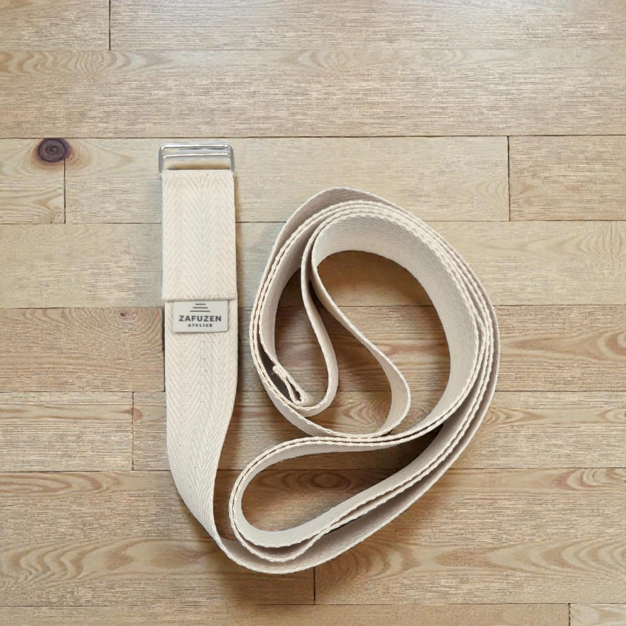 Set da 6 Cinghie Yoga Non Elastiche con Doppia Fibbia, 250 × 4 cm | Set da 6 cinghie in cotone biologico, nastro spesso e doppia fibbia metallica. Per yoga e stretching. Prodotte in Spagna.