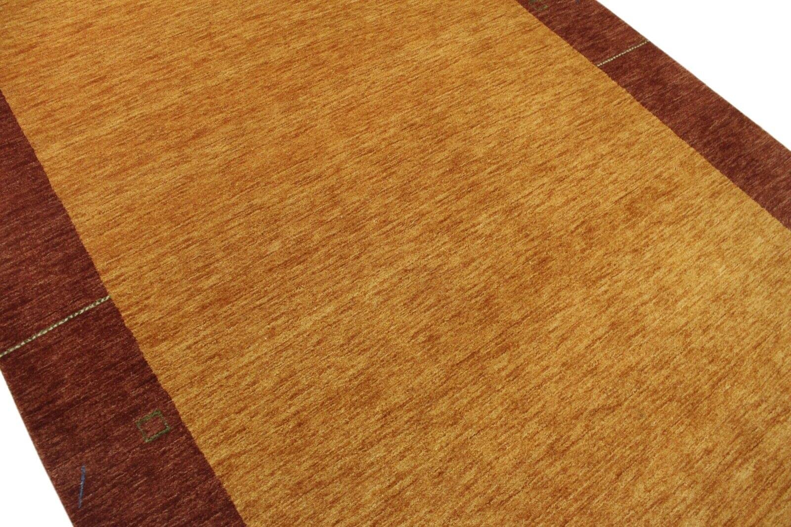 Tapis Gabbeh Loom 100 % laine orange doré 175 x 240 cm tissé à la main WR125