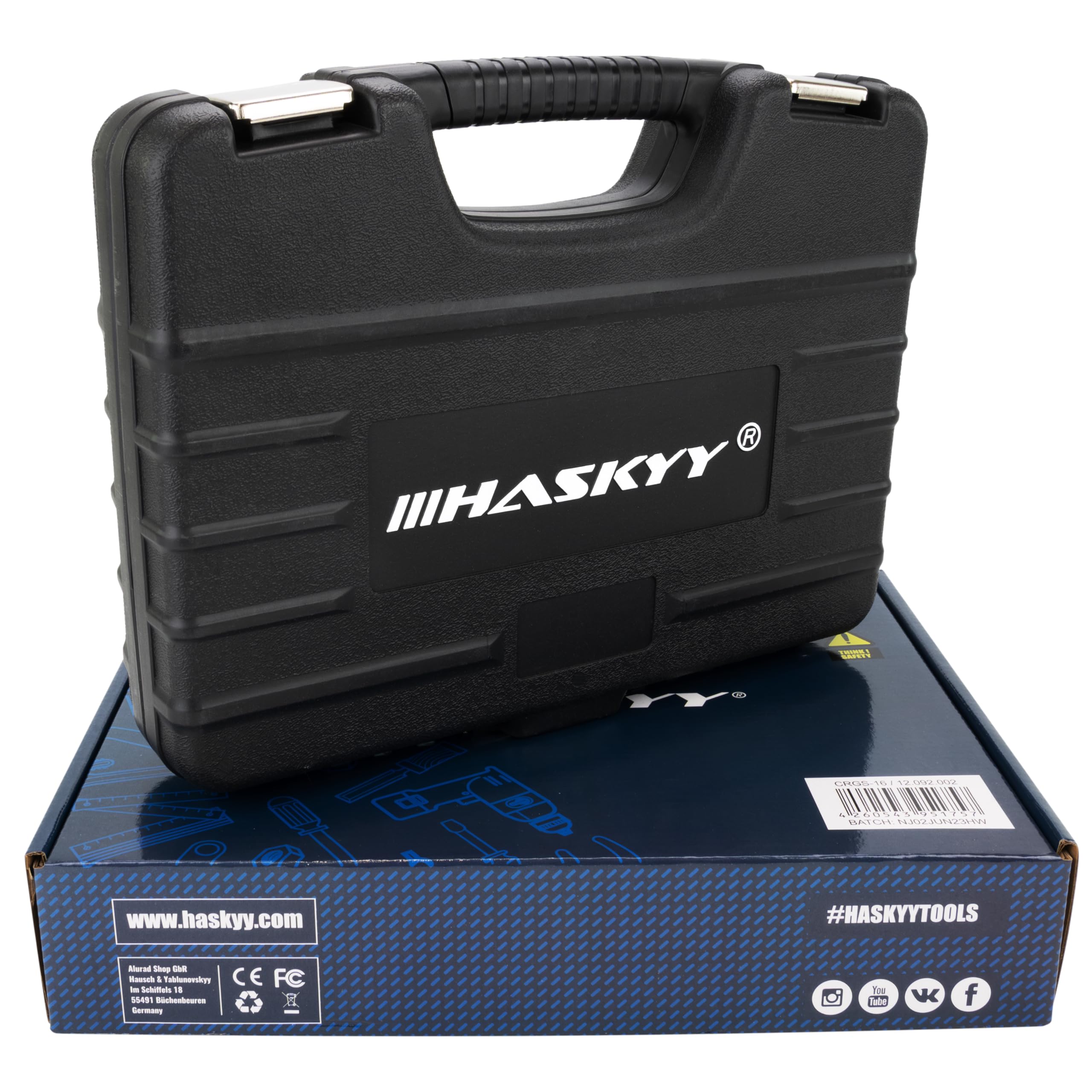 HASKYY Jeu de 12 Clés à Cliquet Métriques Réversibles 8-19mm
