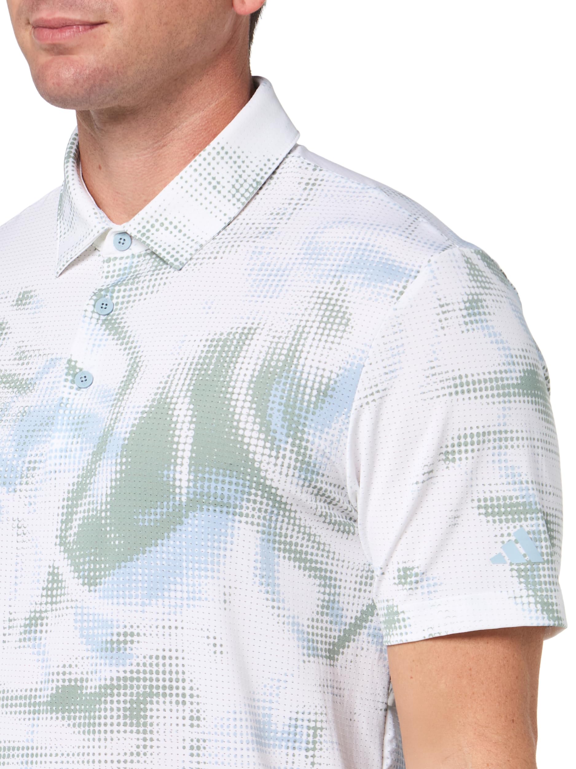 adidas Męska koszulka polo z nadrukiem Ultimate365 z siateczką Ultimate365 (1 opakowanie), biały, XL