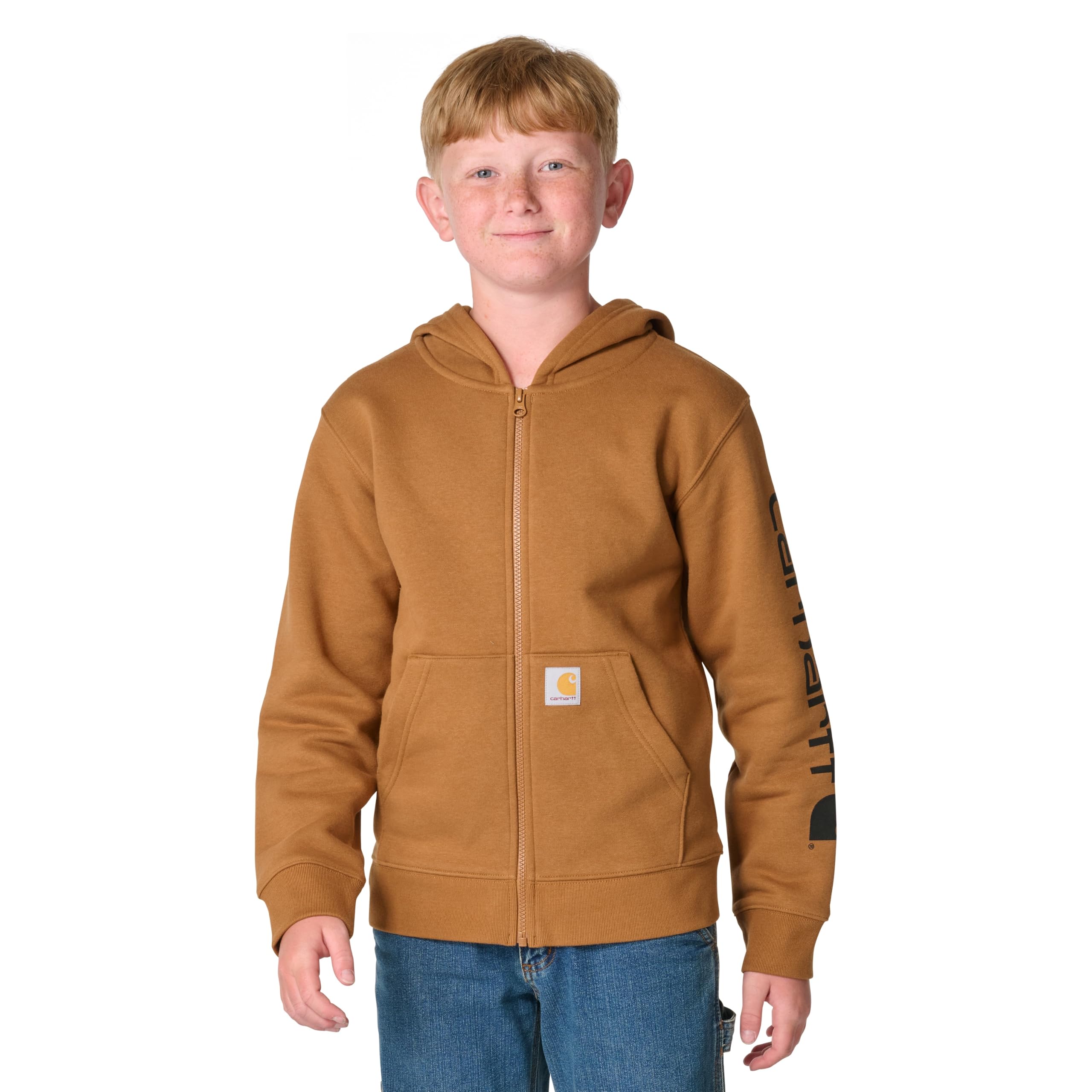 Carhartt Long-Sleeve Full-Zip Hooded Sweatshirt Hoodie Felpa con Cappuccio Bambino