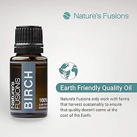 Natures Fusions Sweet Birch Essential Oil for Pain, Muscle Relief and Skin Care - 3rd Party Tested - Guaranteed 100% Pure and Natural Therapeutic Grade 15ml - Aromatherapy and Topical