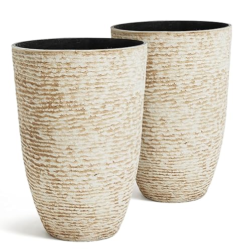 Worth 9 Gallon Tall Round Planters Set of 2-14" Dia