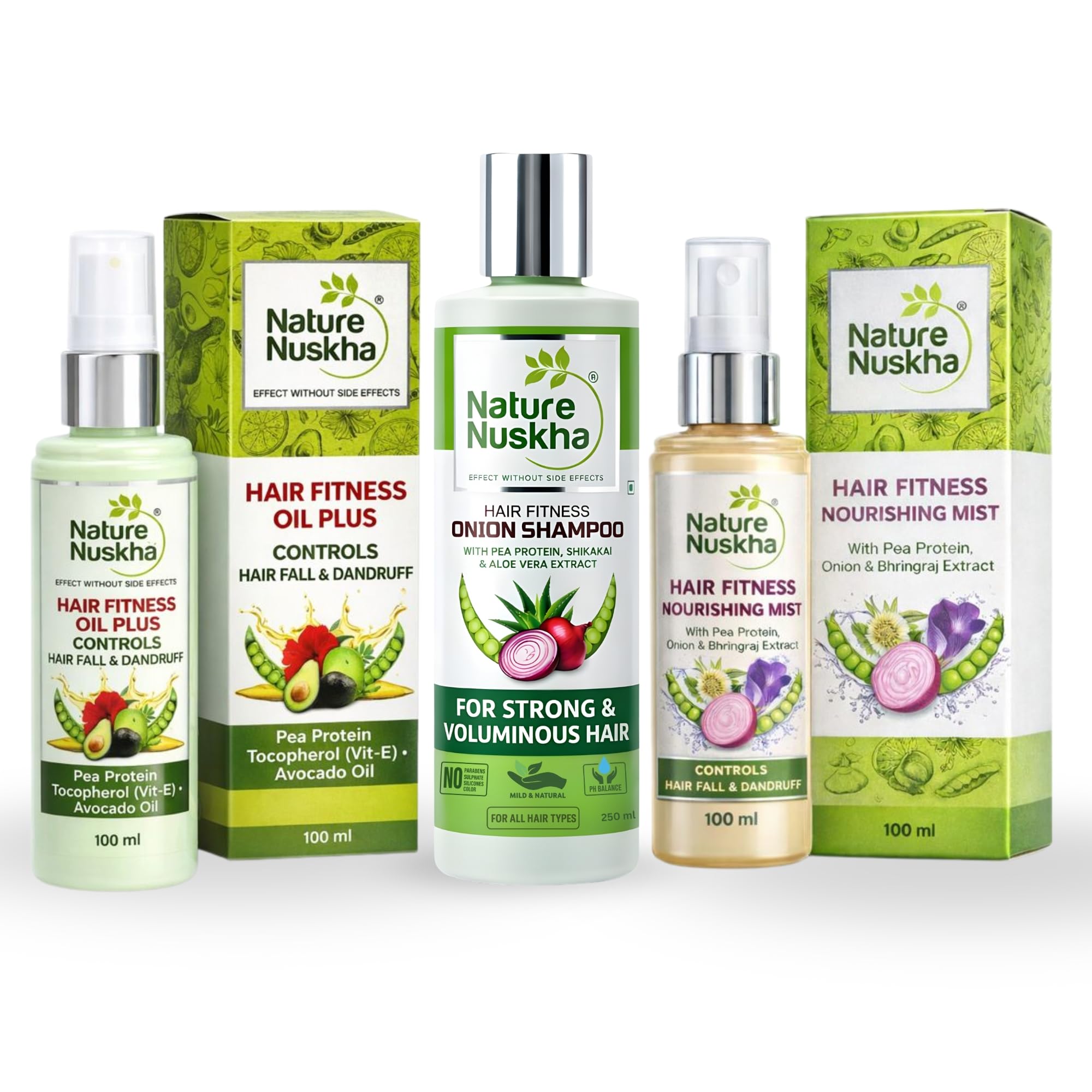 Hair Mist Protein Rich with Onion & Bhringraj Extracts for Hair Growth & Thickening Scalp Spray, Hair Fall & Dandruff Control (100ml (Pack of 1), Mist+ Oili Plus + Onion Shampoo)