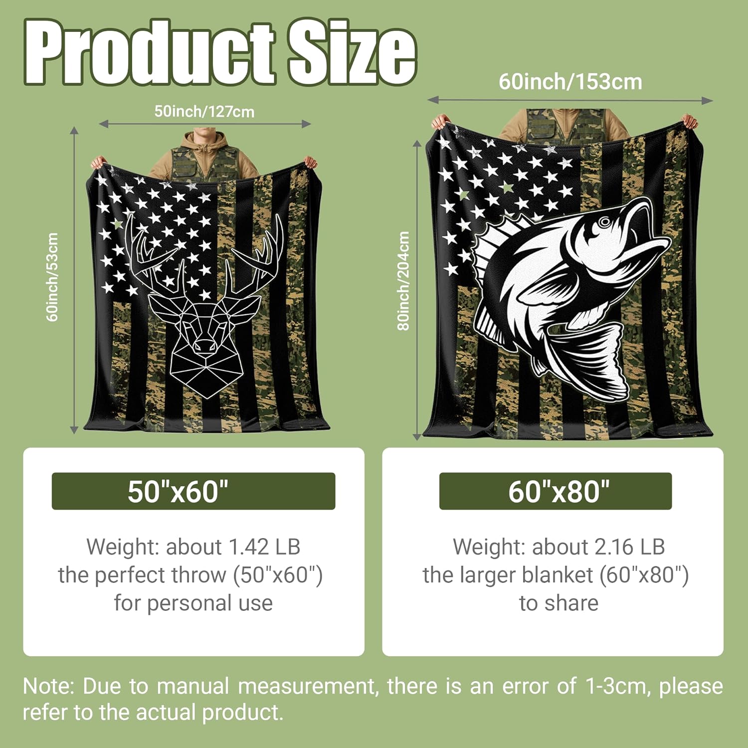 Camo Hunting Blanket for Men, Deer Hunting Blanket, Hunting Gifts for Men, Soft Fleece Hunting Throw Blanket Gift for Deer Hunting Lover 60 x 80 Inch - Image 3