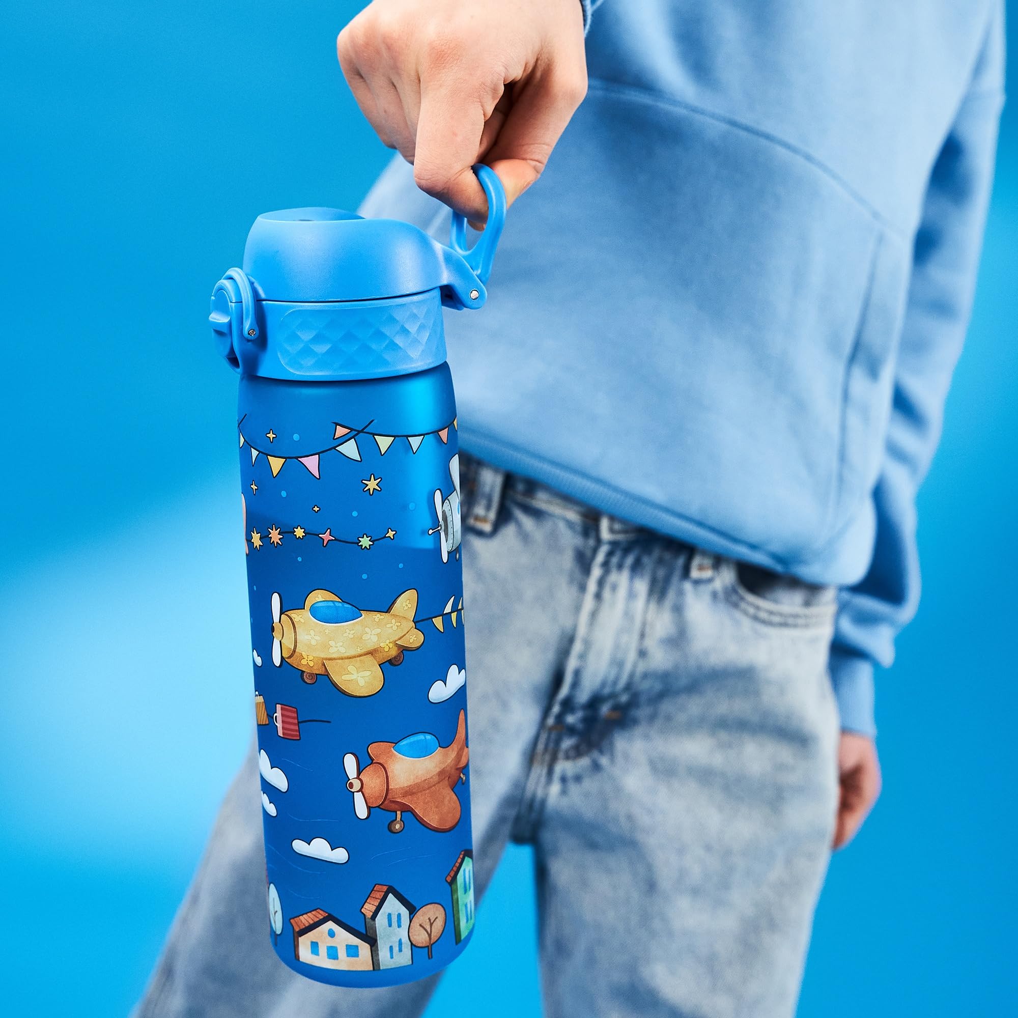 Ion8 Water Bottle, 500ml/18oz, Slim Leak Proof & BPA-Free Drinking Bottle, Secure Lock Prevents Spills, Dishwasher Safe - Image 4