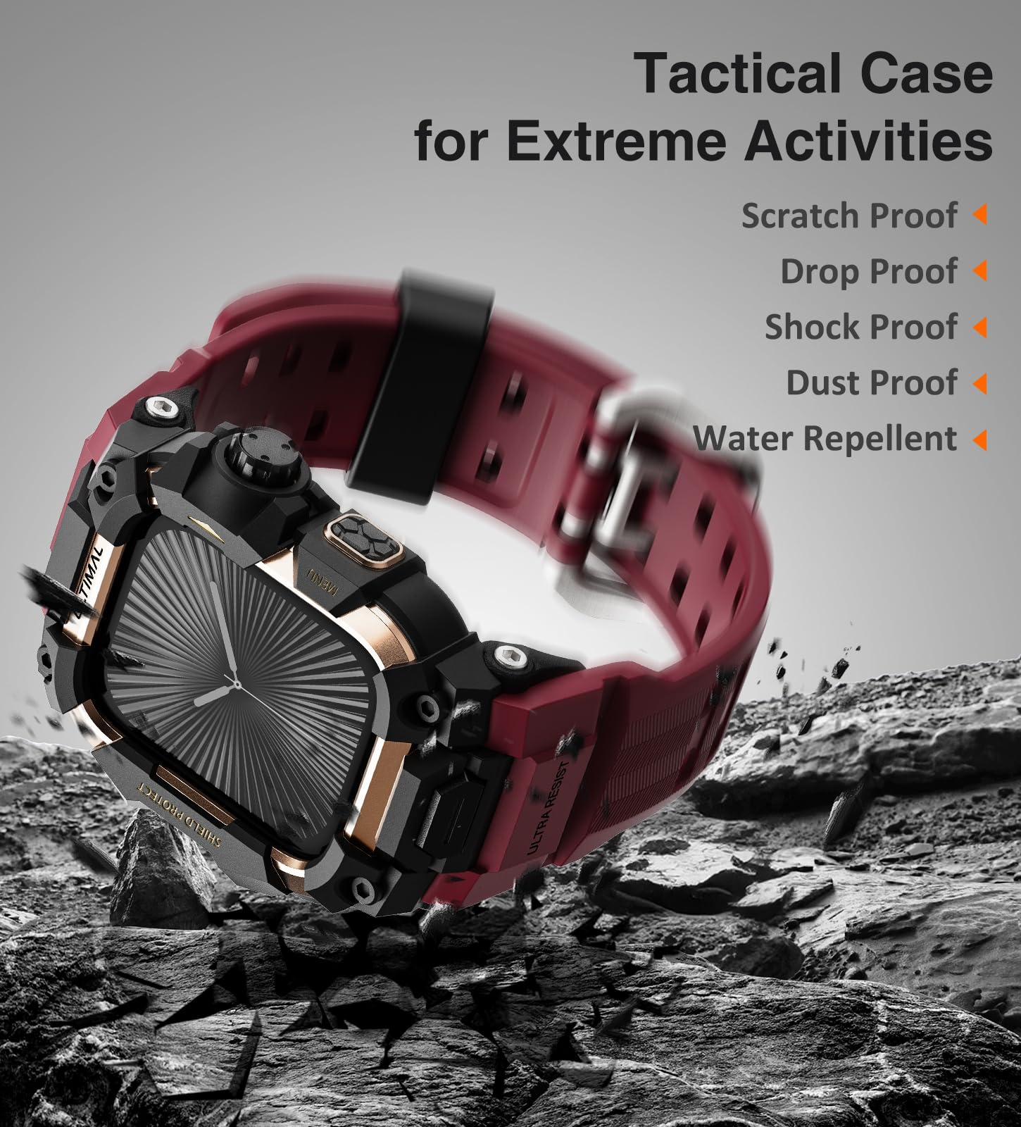 ULTIMAL Correa resistente para Apple Watch de 46 mm, compatible con Apple Watch Series 11/10, resistente a los golpes, ideal para hombres y mujeres, correa versátil para iWatch