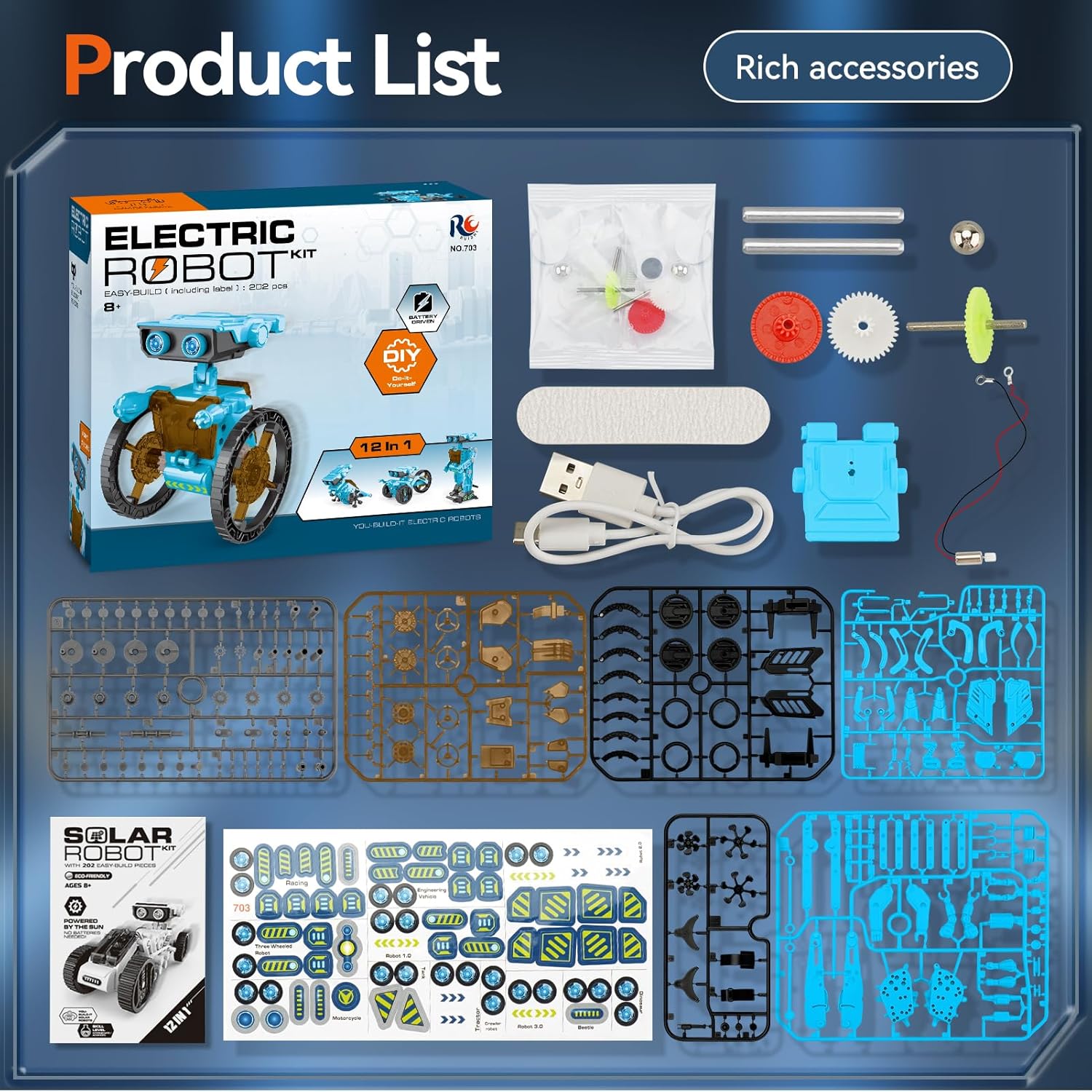 STEM 12-in-1 Education Robots Toys for Boys Age 8-12 12-16, DIY Educational Toy Science Kits for Kids, Building Experiment Robotics Set Birthday Gifts for 8 9 10 11 12 13 14 15 16 Years Old Boys Girls