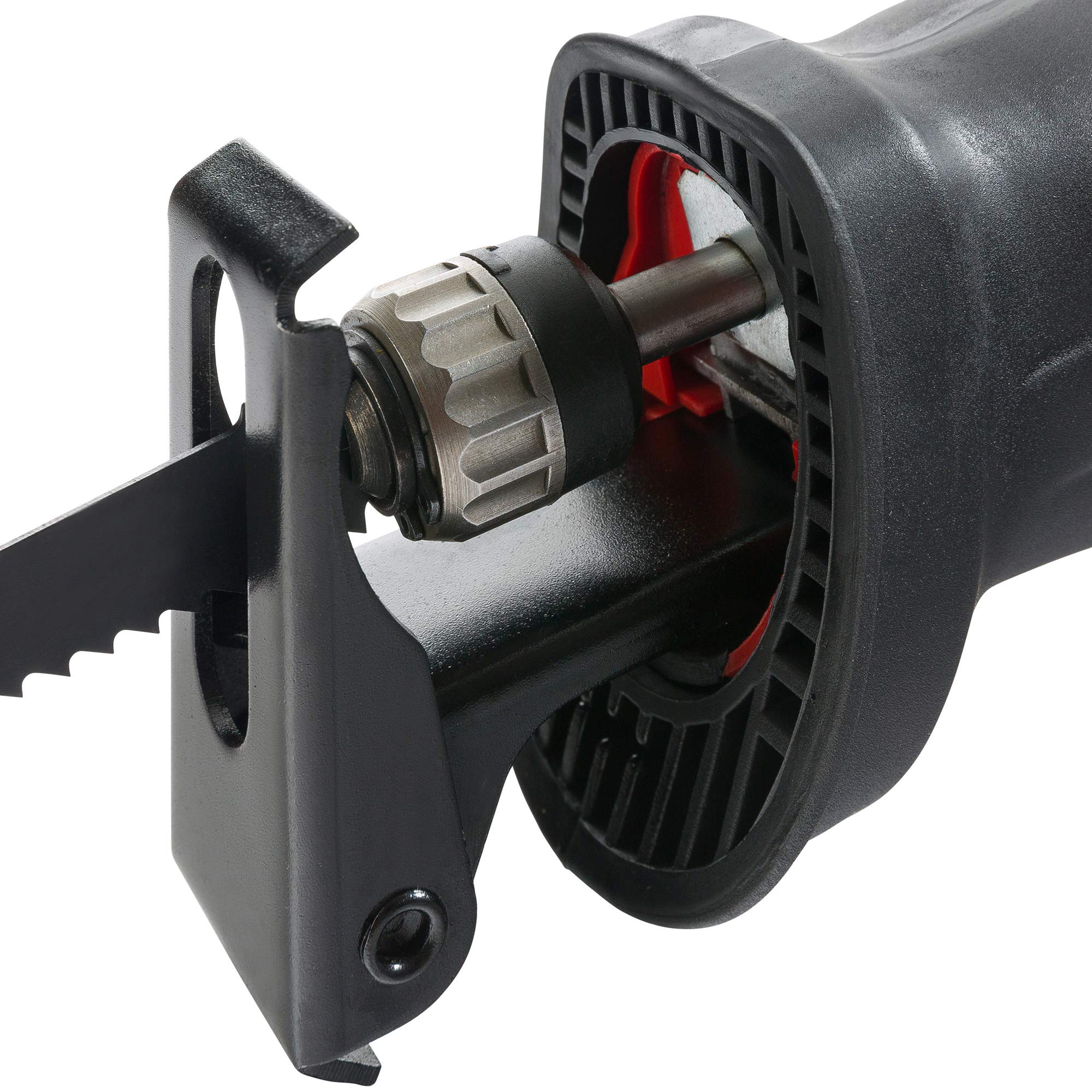 Arebos Scie Sabre Scie a Bois électrique | 750 W | Noir | Rouge | 130 mm | en Bois et en Métal | Patin de Guidage Réglable